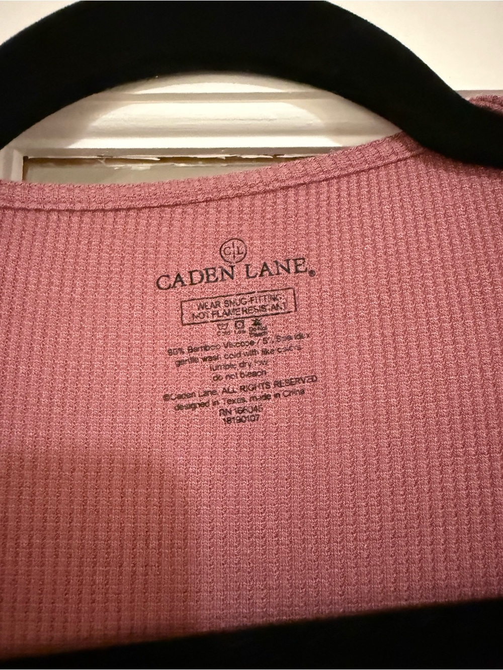 Caden Lane Ribbed Maternity Robe Dusty Rose - Picture 4 of 4